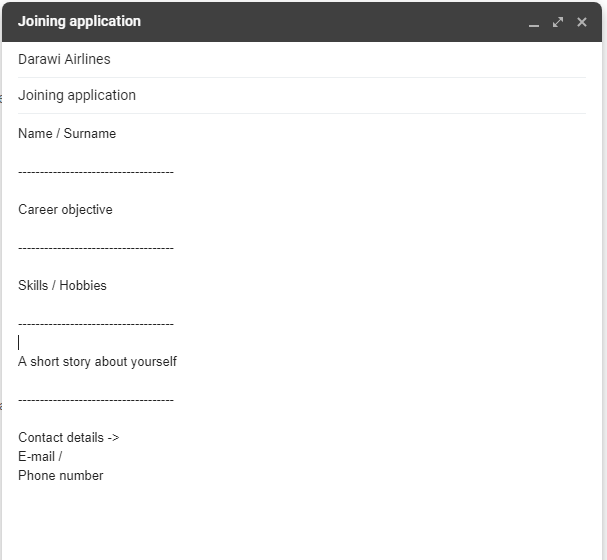 Filling example