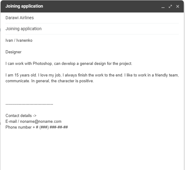 Filling example